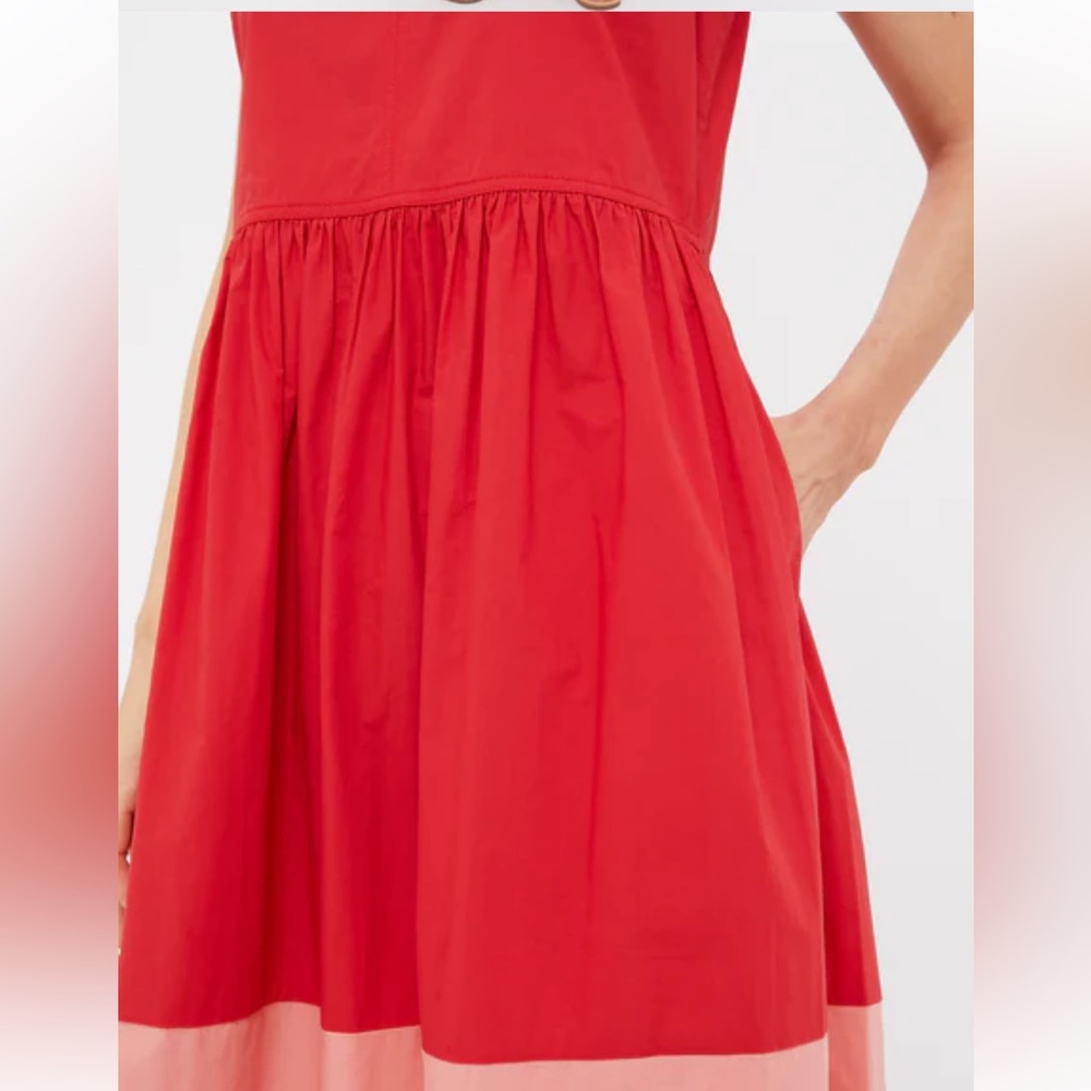 Tuckernuck Poppy and Coral Colorblock Cotton Elsie Dress in Large - Picture 6 of 14